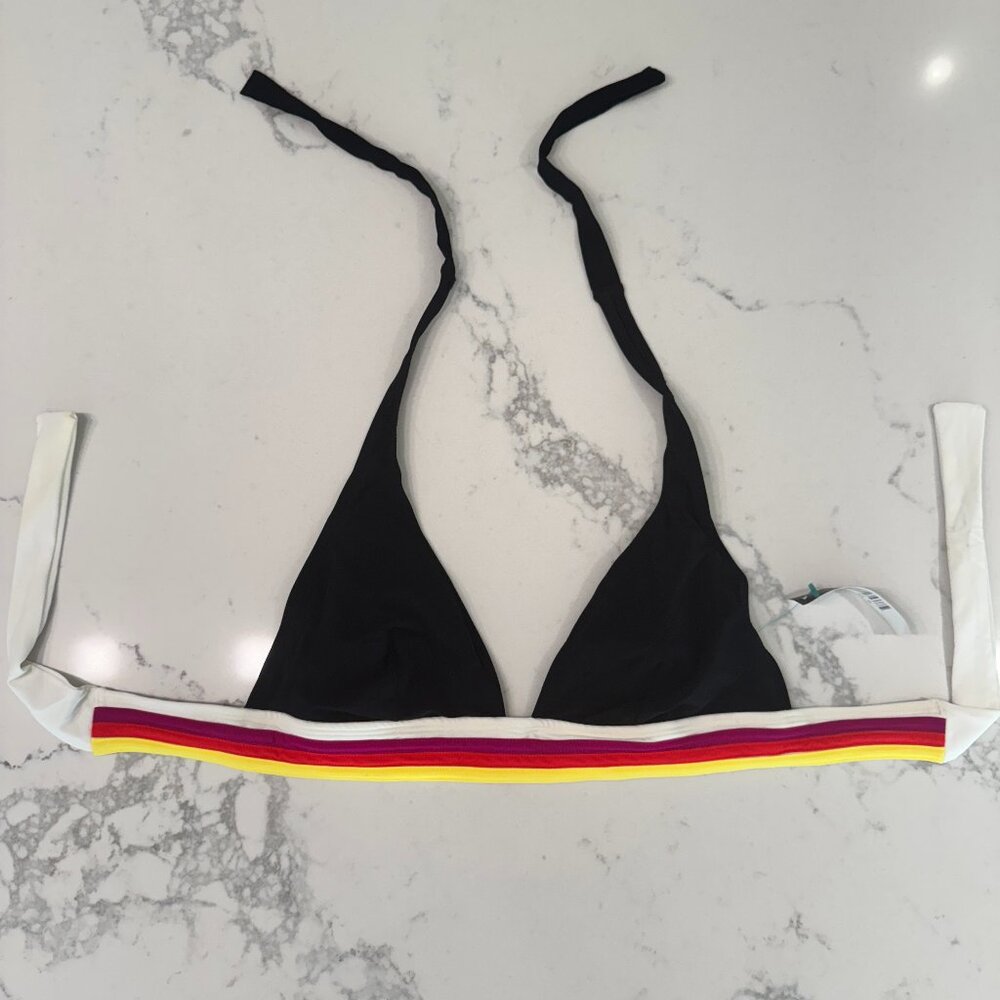 DKNY Black & White Bikini Top - Size 10 NWT